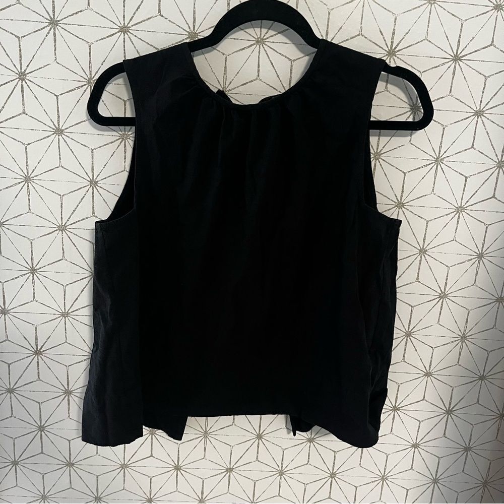 Everlane Open Tie Back Crinkle Top